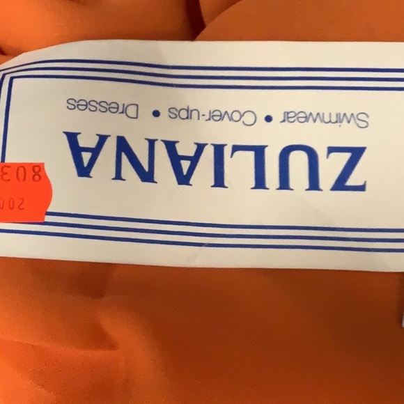 Zuliana Orange Beach Sarong/Cover Up. Made in USA. New With Tags. - Picture 5 of 5
